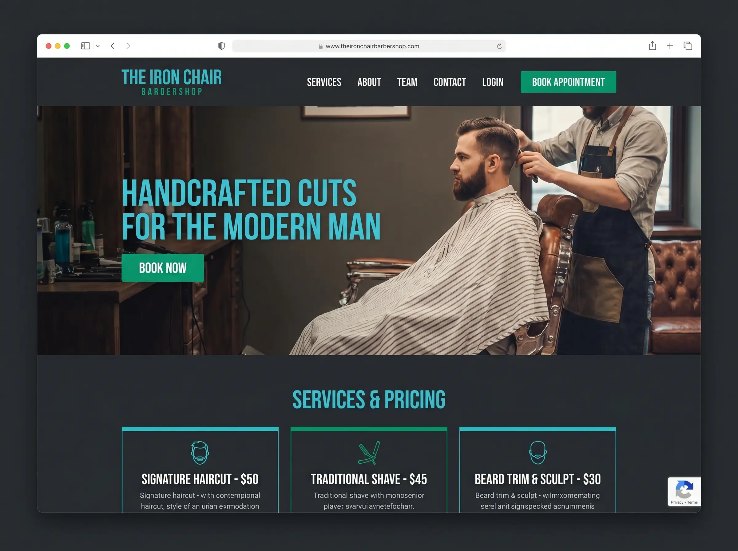 Web de barbería que diseñamos — reservas, galería y precios