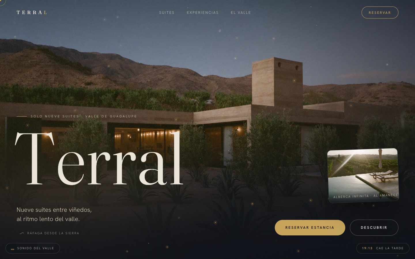 Web de TERRAL hotel boutique hecha por Designio