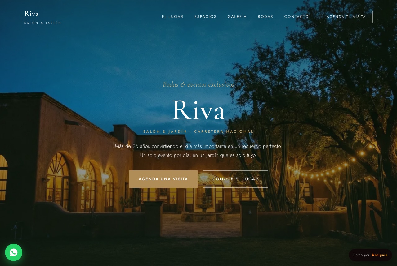 Sitio web de Riva Salón y Jardín